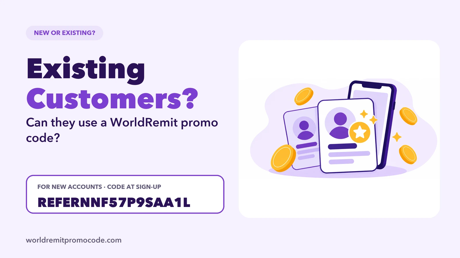 Can existing customers use a WorldRemit promo code? New-customer offers are for new accounts